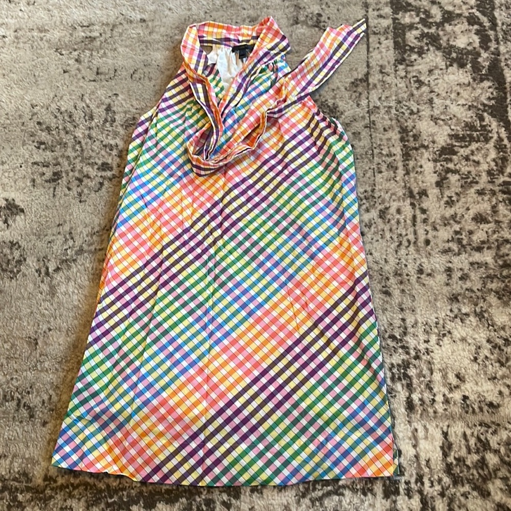 Multicolor, J. Crew dress with, tie-neck detail, size 2